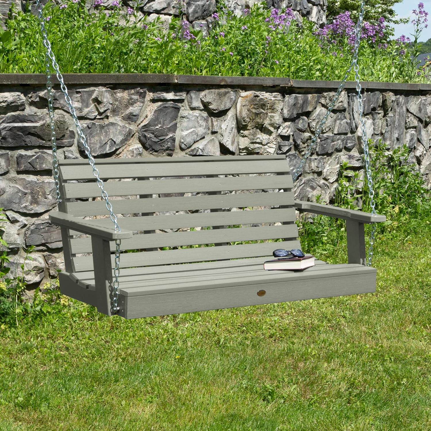 Highwood Weatherly Porch Swing, 4 Feet, Eucalyptus-VerdiqueGarden