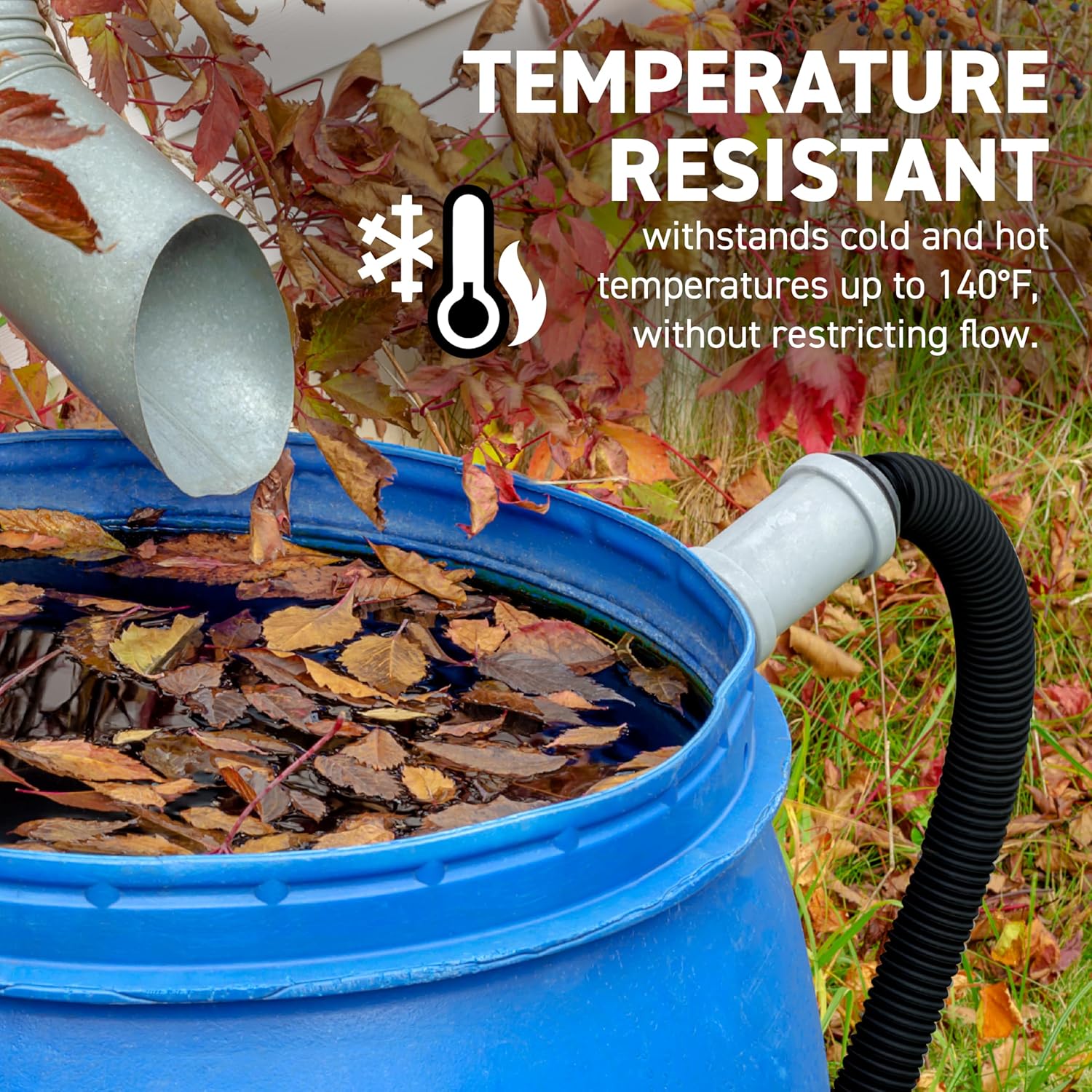 Sealproof 1" Dia. Corrugated Pond Tubing 1-Inch ID, 20 FT Length, Black PVC Kinkproof Strong Flex Tubing Made in USA-VerdiqueGarden