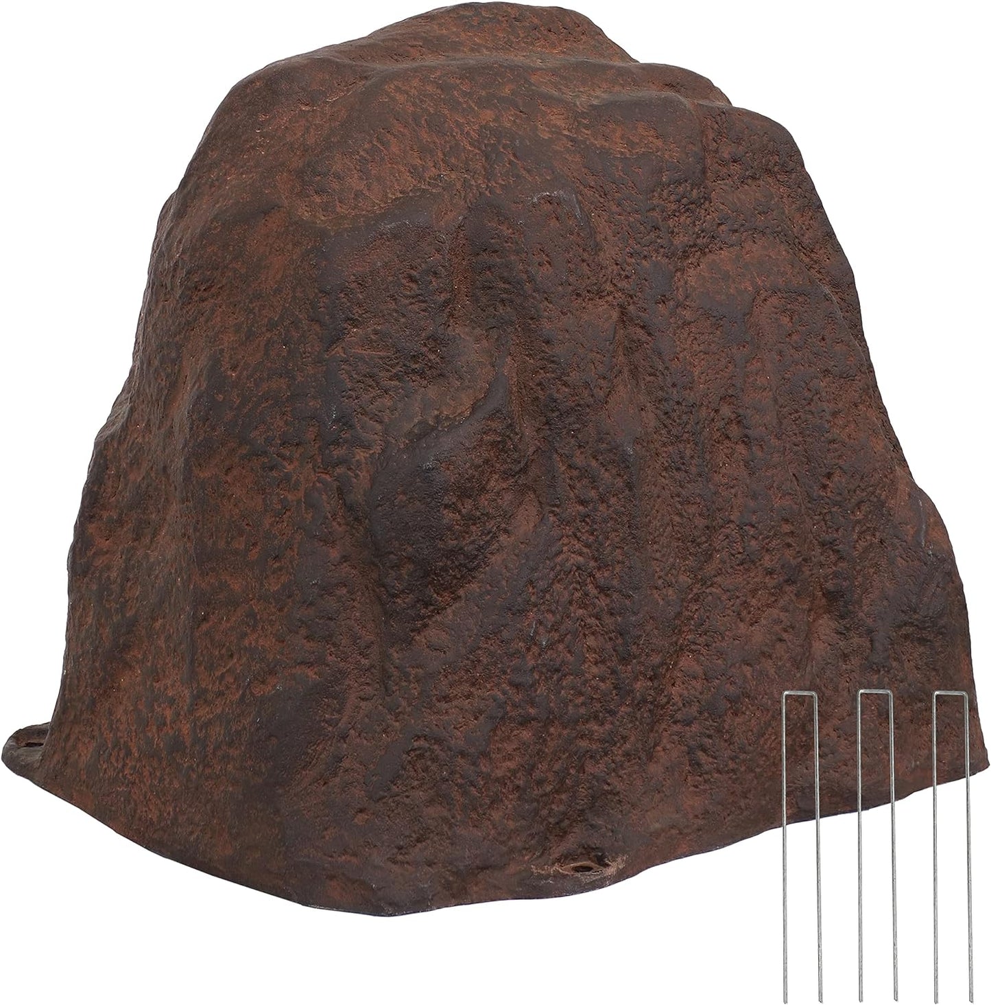 Sunnydaze 21.5” H Polyresin Faux Landscape Rock Cover - Lightweight Fake Rock Well Pump Cover for Outside - Brown-VerdiqueGarden