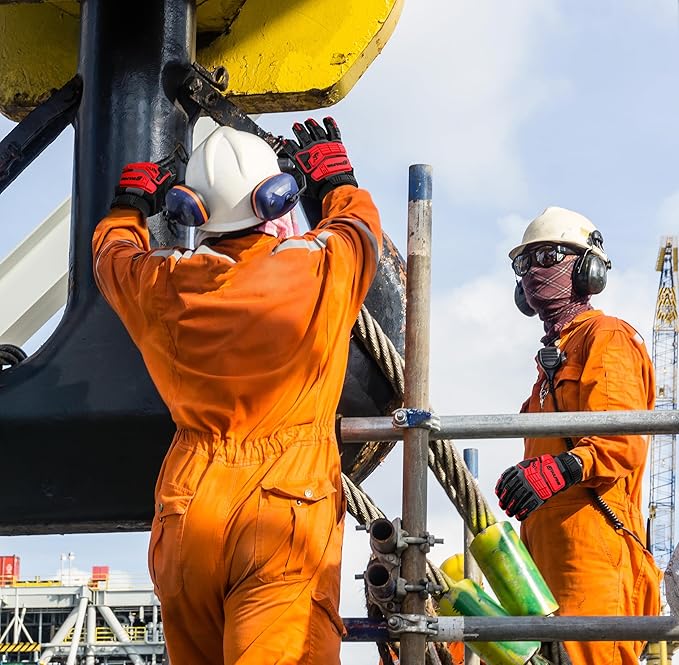 DULFINE Impact-Resistant Work Gloves Men, Heavy Duty Mechanic Gloves,Touch Screen,Ideal for Construction,Forestry, Oil Rig Drilling,Mechanic-VerdiqueGarden