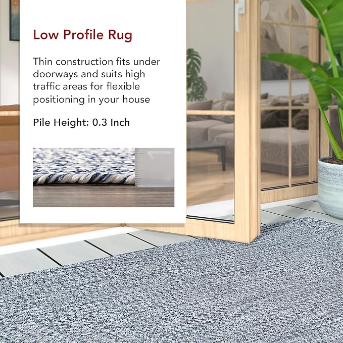 nuLOOM 8' x 10' Solid Hand Braided Indoor/Outdoor Area Rug, Pet-Friendly, High Traffic, Weather Resistant, for Patio, Balcony, Bedroom, Living, Dining Room, Wynn Navy-VerdiqueGarden