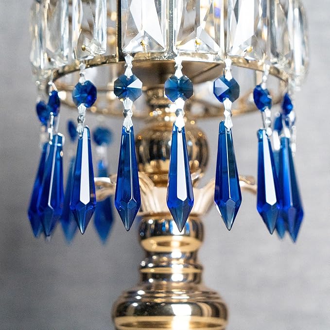 HDCRYSTALGIFTS 25pcs Blue Chandelier Crystals Replacement Chandelier Icicle Crystal Prisms Crystal Drop Prisms-VerdiqueGarden