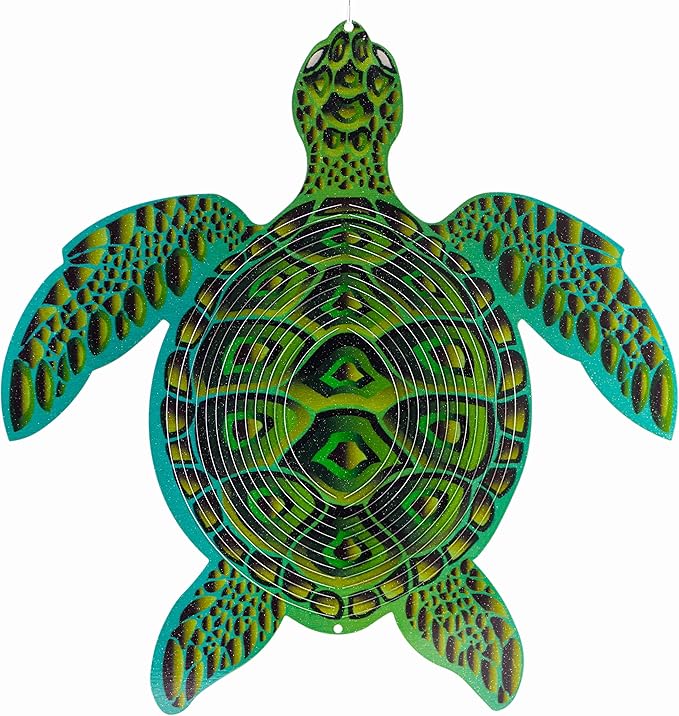 Turtle Ornament Wind Spinners for Yard and Garden, Metal Ornaments for Garden Décor, Outdoor Wind Spinner, Turtle Gifts for Turtle Lovers, Outdoor Garden Decoration, 12 inch Wall Décor by ISEO-VerdiqueGarden
