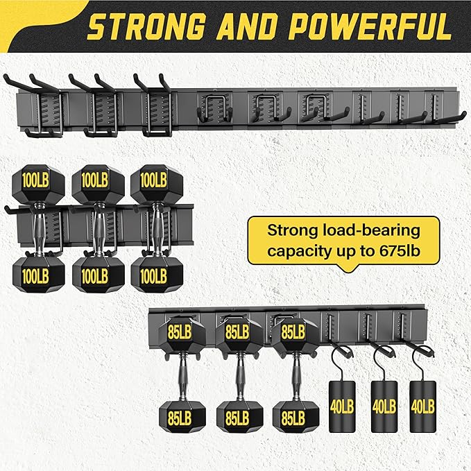Garage Wall Organizer,15Pack Carries 675 lbs,Garden Tool Organizer 48in With Large Storage Space,Easy Assembly, Sturdy Design,for Efficient Tool Storage Garage Organization-VerdiqueGarden
