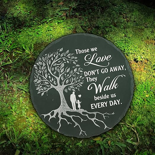Memorial Stone Man and Child, Dad Memorial Gifts for Daughter, Memorial Gifts for Loss of Father, in Memory of Dad Garden Slate Stone, Sympathy Gift for Loss of Dad Memorial Plaque TNA3-VerdiqueGarden