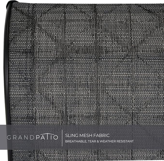 Grand patio Outdoor Swivel Dining Chairs 4-Piece Patio Dining Chairs Set Mesh Sling Patio High Back Swivel Rockers, Black & Grey Plaid-VerdiqueGarden