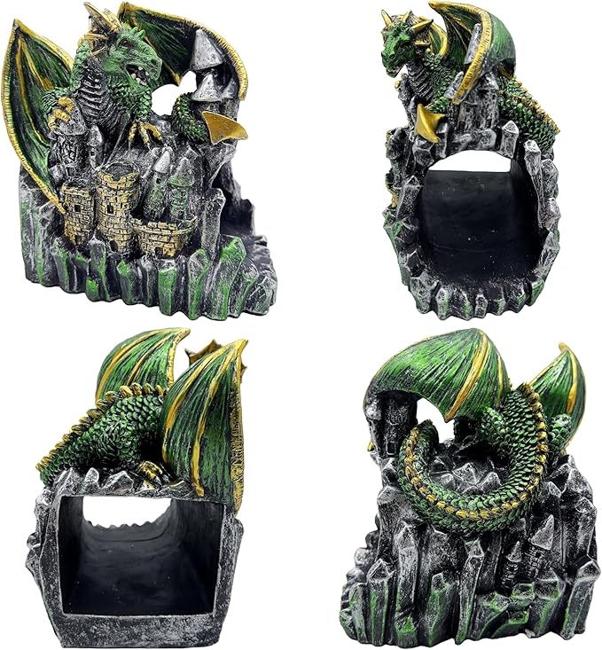 Magical Dragon Statue Gutter Downspout Extender, Garden Ornament, Decor Downspout Diverter, Perfect Rain Diverter for 3"x4" Downspouts, Eco-Friendly Resin, Perfect Outdoor Decor Gift-VerdiqueGarden