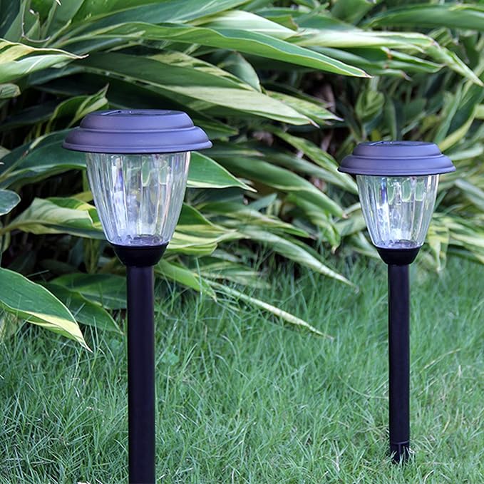 Solar Outdoor Pathway Lights Matt Black Stainless Steel Painted LED Lights for Garden Landscape Path Yard Driveway (black-8pack)-VerdiqueGarden