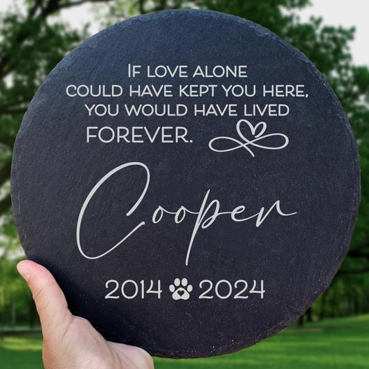 Personalized Pet Memorial Stone for Dogs and Cats | Custom Laser-Etched Weatherproof Garden Grave Marker | Natural Stone Bereavement Headstone Sympathy Gift | 4, 6, 10, or 12 Inch Heart or Circle Shape (A5)-VerdiqueGarden