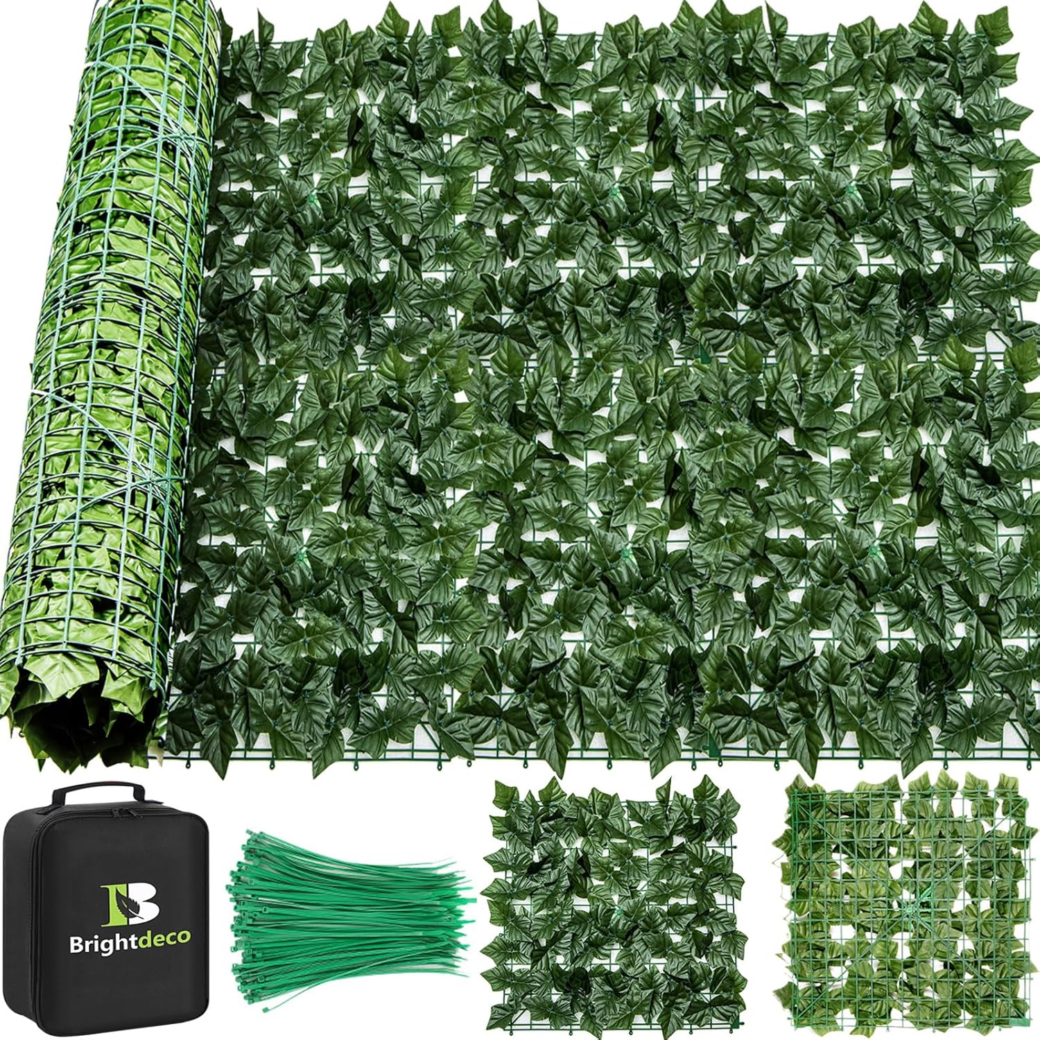 Artificial Ivy Privacy Fence Screen 60x100in Privacy Hedges Wall Faux UV-Anti Panel for Indoor Outdoor Garden Balcony Decor-VerdiqueGarden