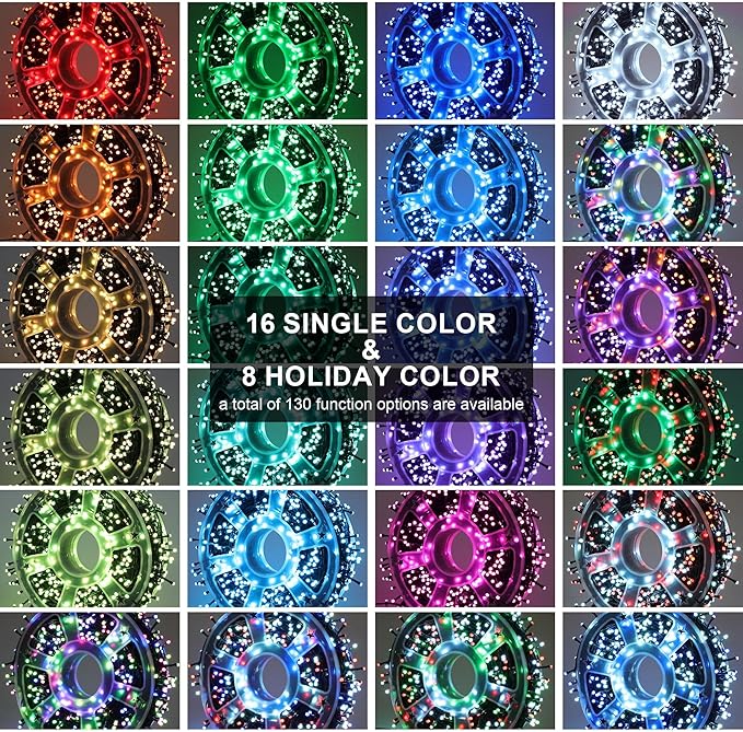 164 FT 500 LED Christmas String Lights, Waterproof RGB String Lights with Remote Control&Timer Function, 24 Colors Changing Fairy Lights for Indoor Outdoor Room Wall Christmas Tree Party Decoration-VerdiqueGarden