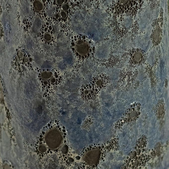 Sunnydaze Rennes Outdoor Ceramic Bird Bath - 22.5" H - UV- and Frost-Resistant - Glazed Bowl with Blue Lava Finish-VerdiqueGarden