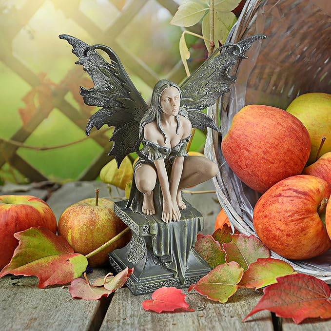 Design Toscano Small Celtic Fairy Perilous Perch Statue-VerdiqueGarden