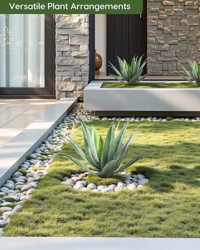 Velener 24 Inch Tall UV Resistant Artificial Agave Plant - Realistic Faux Succulent for Indoor & Outdoor Decor, Perfect for Home, Office, and Housewarming-VerdiqueGarden