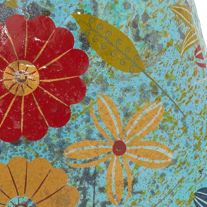 Deco 79 Metal Rooster Decorative Garden Sculpture Indoor Outdoor Distressed Standing Garden Statue with U Shaped Feet, Outdoor Sculpture 10" x 5" x 17", Green-VerdiqueGarden