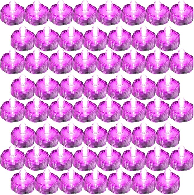 Bright LED Floral Tea Light Vase Submersible Lights for Party Wedding (Pink, 60 Pack)-VerdiqueGarden