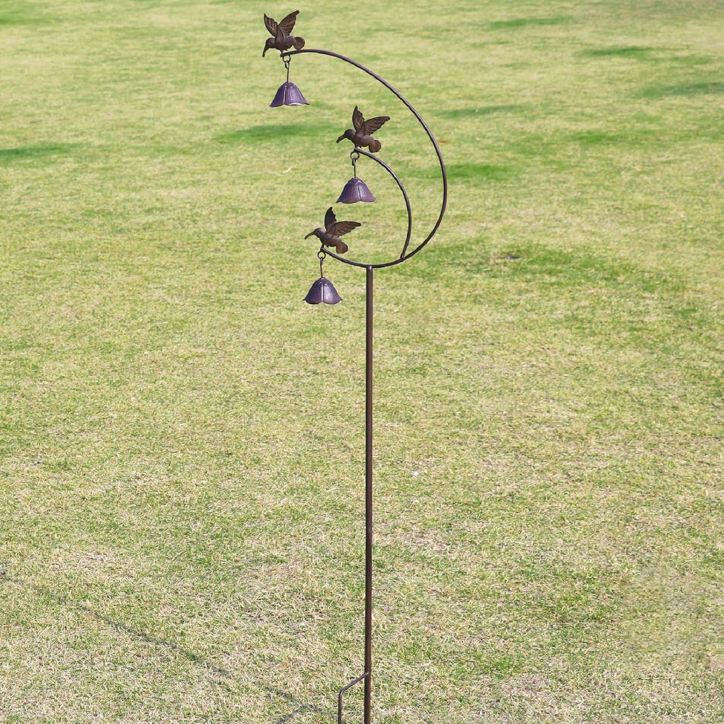 Gardens Metal Hummingbirds with Bells for Outside Garden Art,Decorative Garden Stakes-VerdiqueGarden