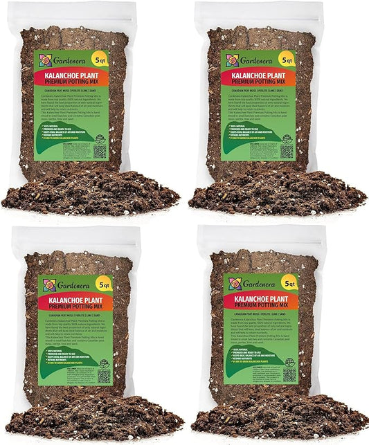 Kalanchoe Plant Premium Potting Mix - 20 Quart - Optimize Growth with Natural Ingredients (4 Bags of 5 Quartz)-VerdiqueGarden