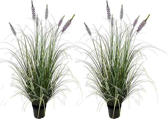 Artificial Plant 47in(2pack) Tall Artificial Lavender Plant,Faux Plants Indoor Home Decorative Artificial Plants & Flowers in Pot Fake Plant, House Plant Indoor-VerdiqueGarden