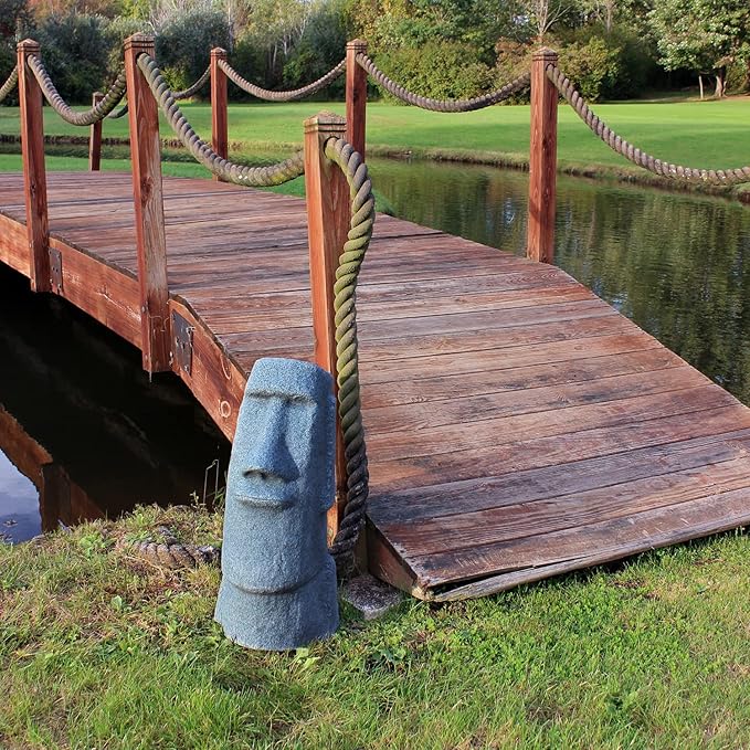 EMSCO Group Easter Island Head Statue – Natural Granite Appearance – Made of Resin – Lightweight – 28” Height-VerdiqueGarden