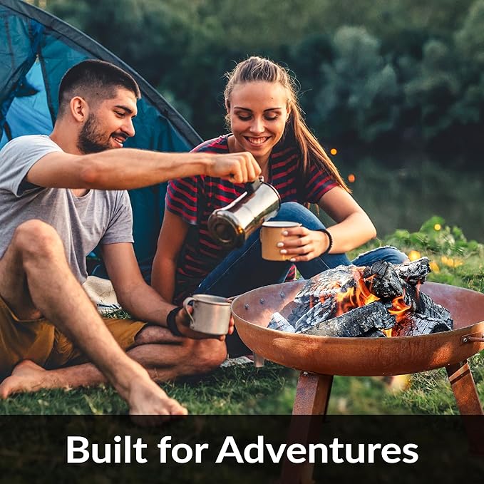 Sunnydaze 24-Inch Cast Iron Heavy-Duty Fire Pit for Outside - Wood-Burning Outdoor Fire Pit Bowl with Handles - Oxidized Finish-VerdiqueGarden