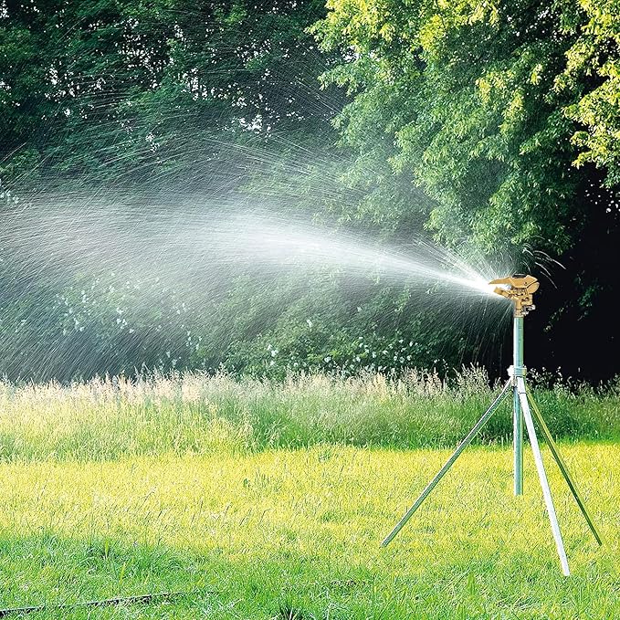 Hourleey 1/2 Inch Zinc Impact Sprinkler, 2 Pack Heavy Duty Lawn Sprinkler Head with Nozzles, Adjustable 0-360 Degree Impulse Watering Sprinklers for Large Coverage Garden Grass Yard Irrigation-VerdiqueGarden