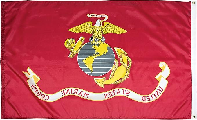 FlagSource U.S. Marine Corps Nylon Military Flag, Made in The USA, 3x5'-VerdiqueGarden