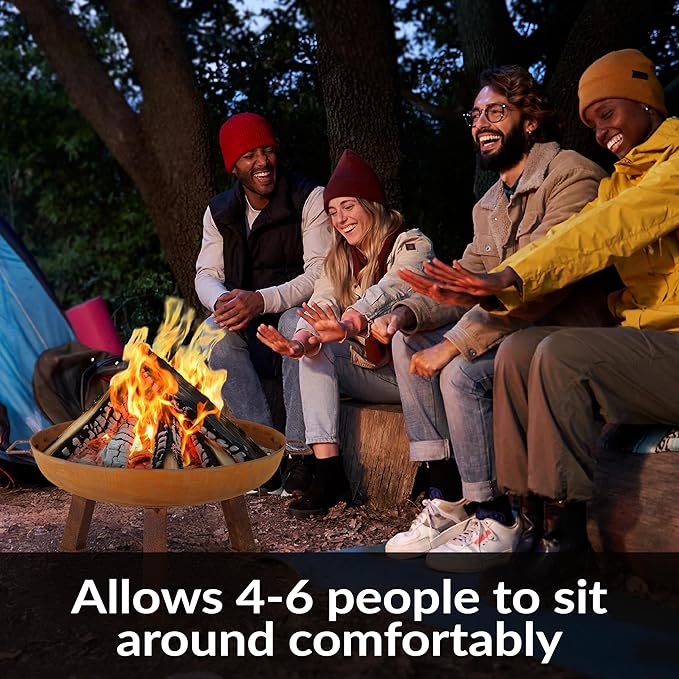 Sunnydaze 24-Inch Cast Iron Heavy-Duty Fire Pit for Outside - Wood-Burning Outdoor Fire Pit Bowl with Handles - Oxidized Finish-VerdiqueGarden