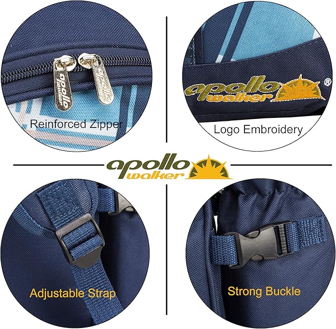 Apollo walker Picnic Backpack Set for 4 with Cooler Compartment,Detachable Bottle/Wine Holder Including Large Picnic Blanket(45"x 53") for Picnic Family and Lovers Gifts,Outdoor,BBQ Time (Blue)-VerdiqueGarden