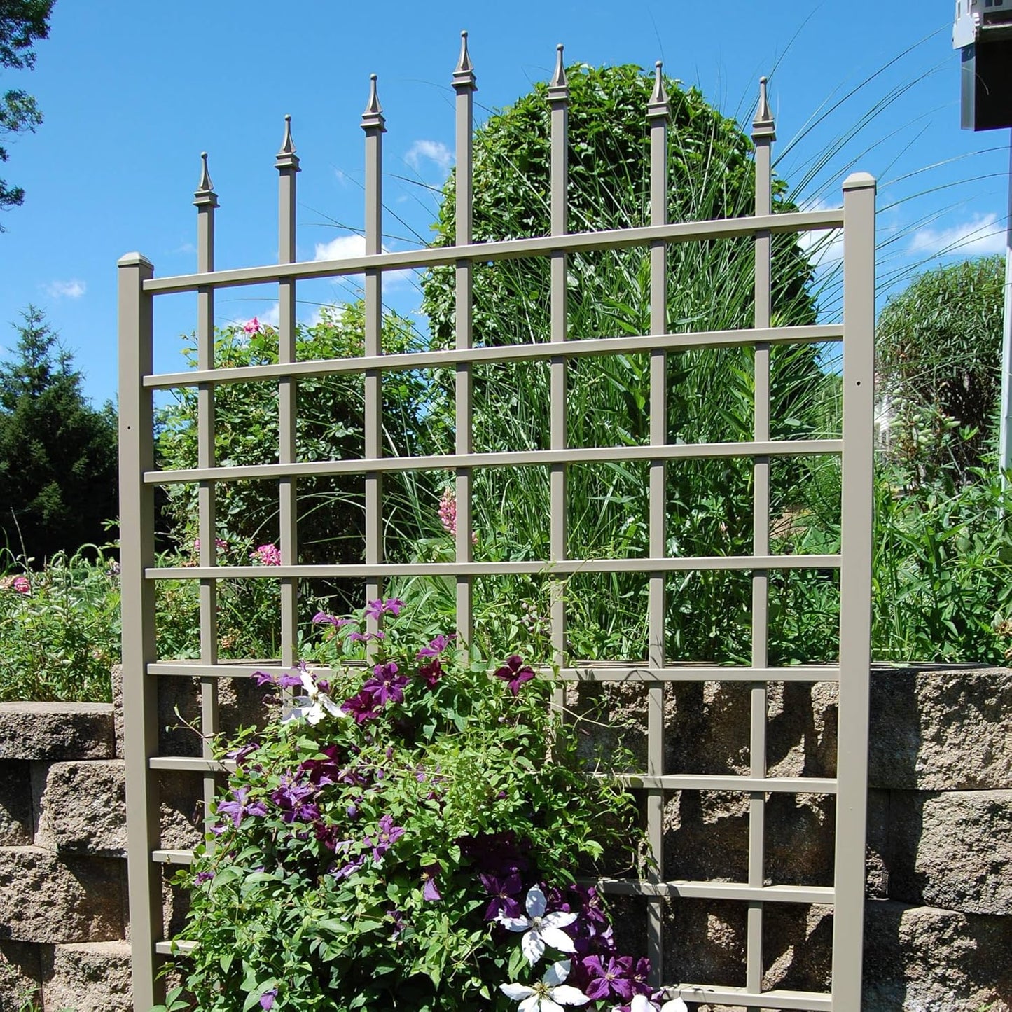 Dura-Trel Winchester 57 x 95 Inch PVC Vinyl Outdoor Garden Patio Trellis, with Wall Mounting Screws, Mocha-VerdiqueGarden