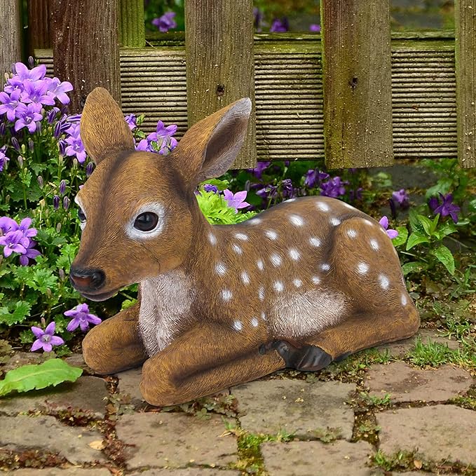 Design Toscano QM2787100 Darby, The Forest Fawn Baby Deer Statue, full color-VerdiqueGarden