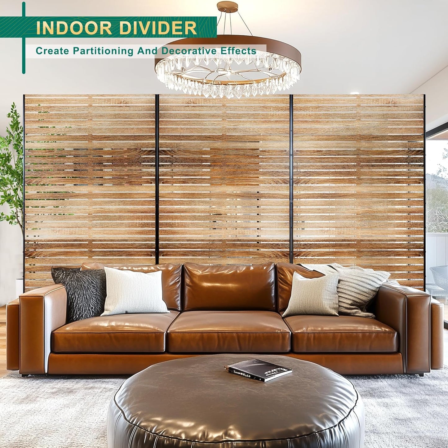 72" H×47" W Metal Outdoor Privacy Screen Freestanding, Outdoor Privacy Screens and Panels for Patio Lawn Deck, Decorative Fence(Consists of 3 Panels)-VerdiqueGarden