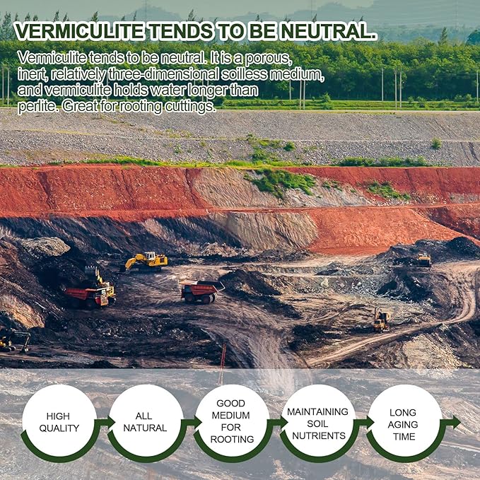 10QT Horticultural Vermiculite Bulk, Organic Vermiculite for Plants, Course Grade Vermiculite for Gardening, for houseplants, for Mushrooms, to Maintain Soil Moisture and Plant Growth(2-4mm)-VerdiqueGarden