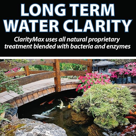 CrystalClear ClarityMax, All-in-One Pond Clarifier Treatment, All-Natural Beneficial Bacteria & Enzymes Provide Max Clarity, Koi Fish & Pet Safe, Algae Stain Remover, Crystal Clear Water Garden 2.5LB-VerdiqueGarden