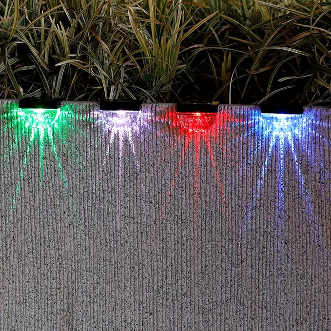 12 Pack Solar Deck Lights Outdoor, Solar Step Lights Waterproof for Outside, Yard, Patio, Garden, Pool, Railing, Stairs, Fence (Color Changing)-VerdiqueGarden
