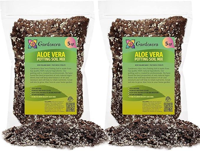 Premium Aloe Vera Potting Soil Mix - 10 Quart - (2 Bags of 5QT)-VerdiqueGarden