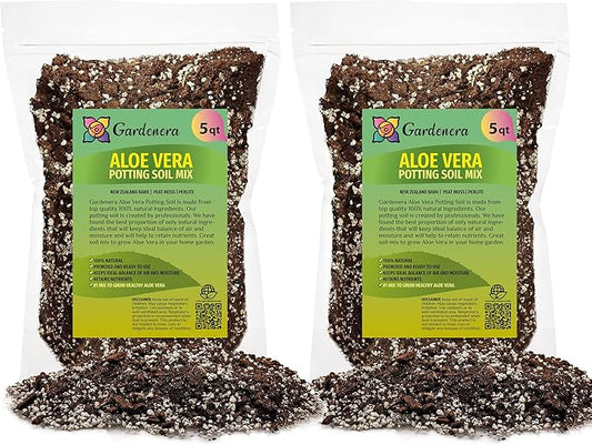 Premium Aloe Vera Potting Soil Mix - 10 Quart - (2 Bags of 5QT)-VerdiqueGarden