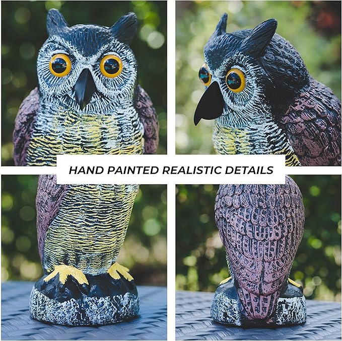 Galashield Owl Decoy to Scare Birds Away | Plastic Owls to Scare Birds Away | Owl Statue for Garden & Outdoors-VerdiqueGarden