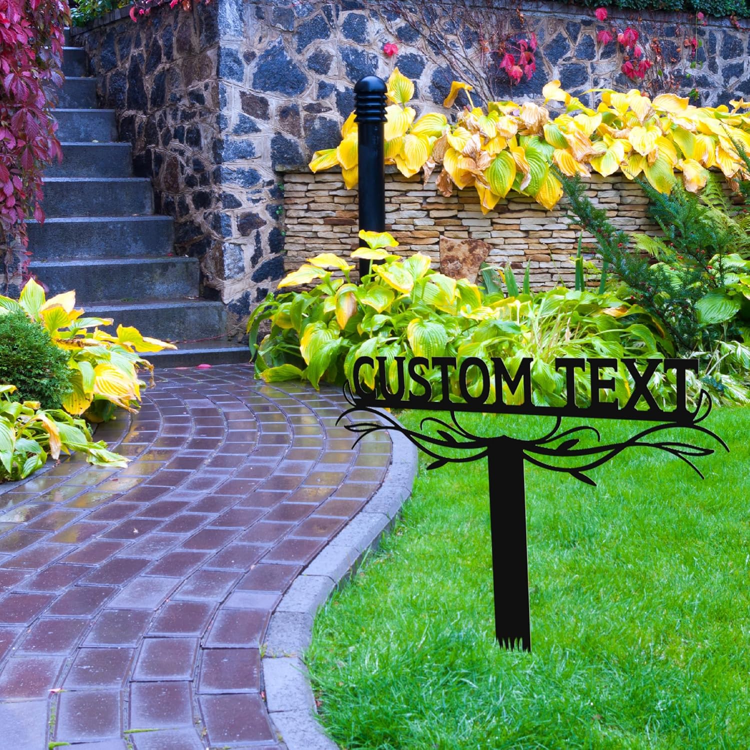 Custom Metal Text Garden Stake, Personalized Garden Sign, Garden Marker, Outdoor Sign, Steel Yard Art, Lawn Garden Art, Garden Sign on Stakes, Personalized Garden Signs for Outside, Housewarming Gift-VerdiqueGarden