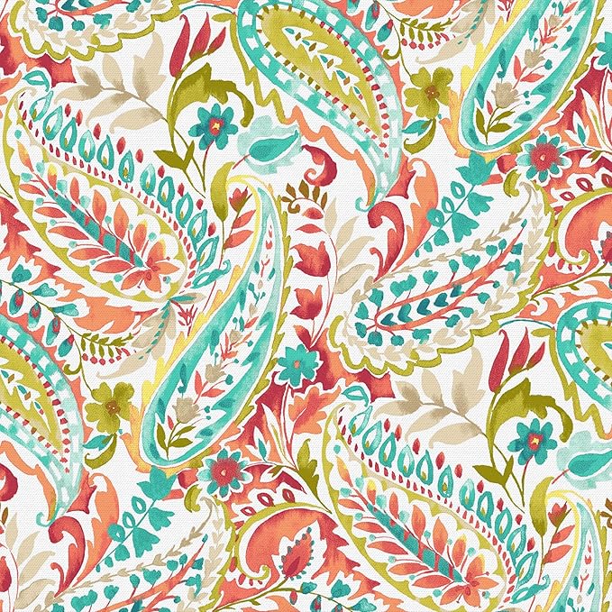 LVTXIII Outdoor Low Back Chair Cushions, Seasonal Replacement Adirondack Chair Cushion with Ties, Patio Waterproof Seat Cushions for Home Garden Use, 21 W x 21 D, Set of 2, Pretty Paisley-VerdiqueGarden