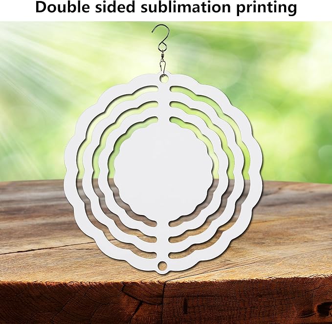 10 pcs Sublimation Wind Spinner Blanks 3 Inch Round 3D Aluminum Sublimation Blanks Wind Spinners Bulk Hanging Wind Spinners DIY Crafts Sublimation Ornaments-VerdiqueGarden