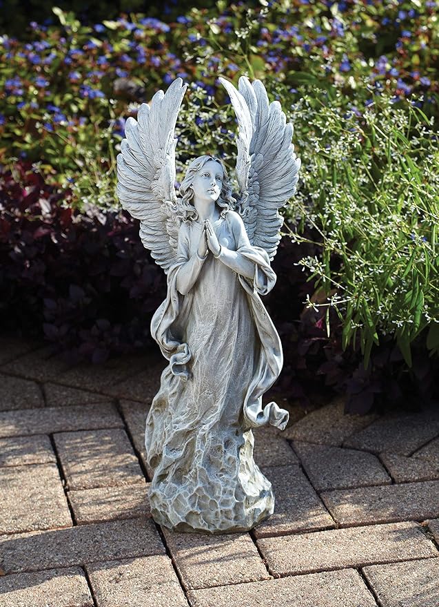 Joseph's Studio by Roman - Collection, 21" H Praying Angel W/Wings, Made from Resin, High Level of Craftsmanship and Attention to Detail, Durable and Long Lasting-VerdiqueGarden