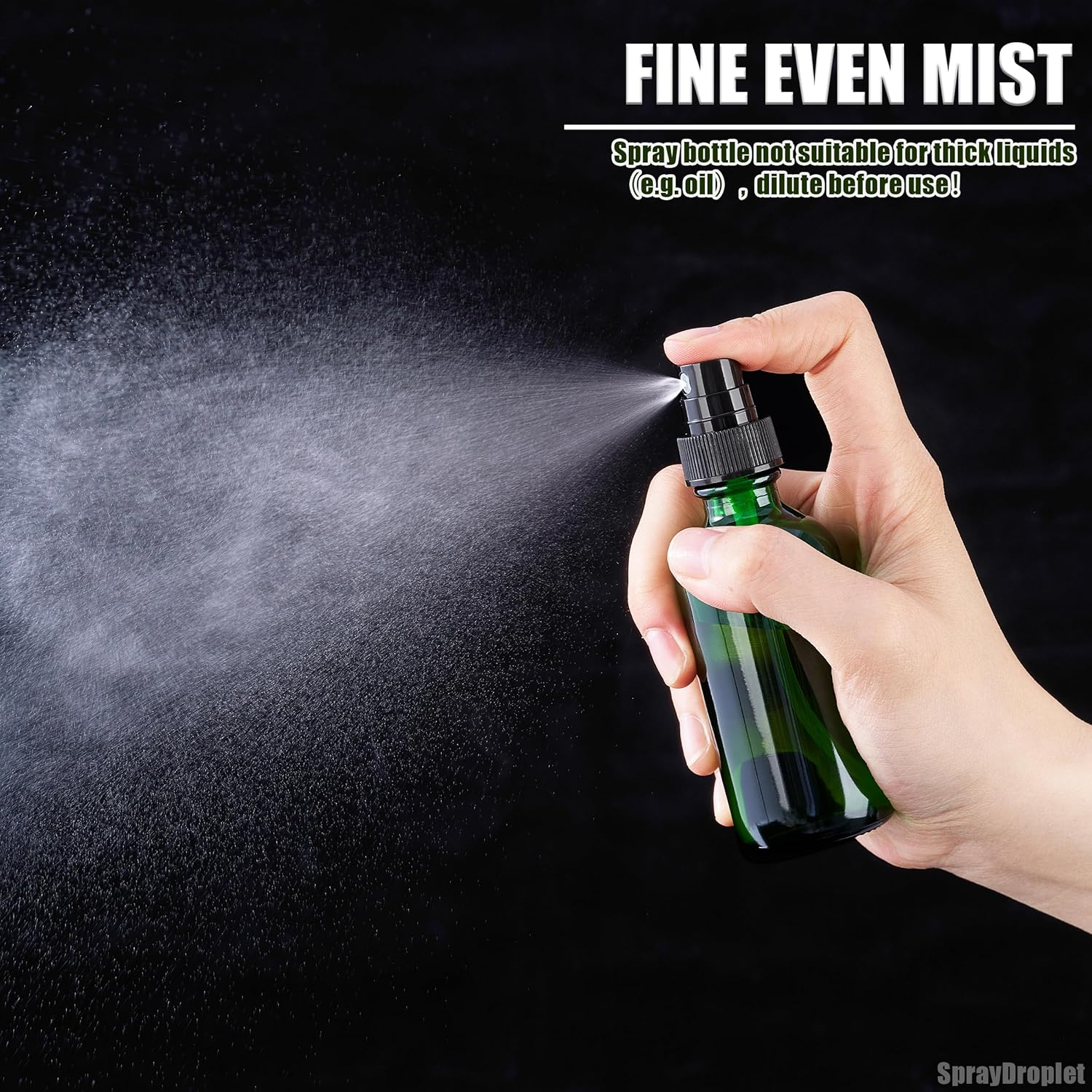 2 oz Glass Spray Bottles, Reusable Fine Mist Sprayer Small Spray Bottle, Leak-Proof Design, Perfect for Travel, Skin Care, Perfumes, Botanical, Cleansing (Green, 2oz-48pcs)-VerdiqueGarden