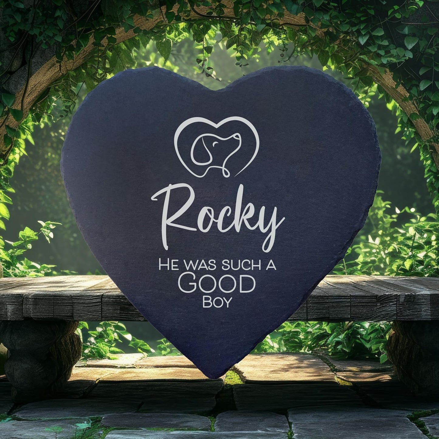 Dog Memorial Gifts for Loss of Dog, Cemetery Decorations for Grave, Pet Loss Sympathy Gift, Personalized Remembrance Garden Stone, Cat Lovers Heaven Grave Markers Bereavement Headstone (A10H)-VerdiqueGarden