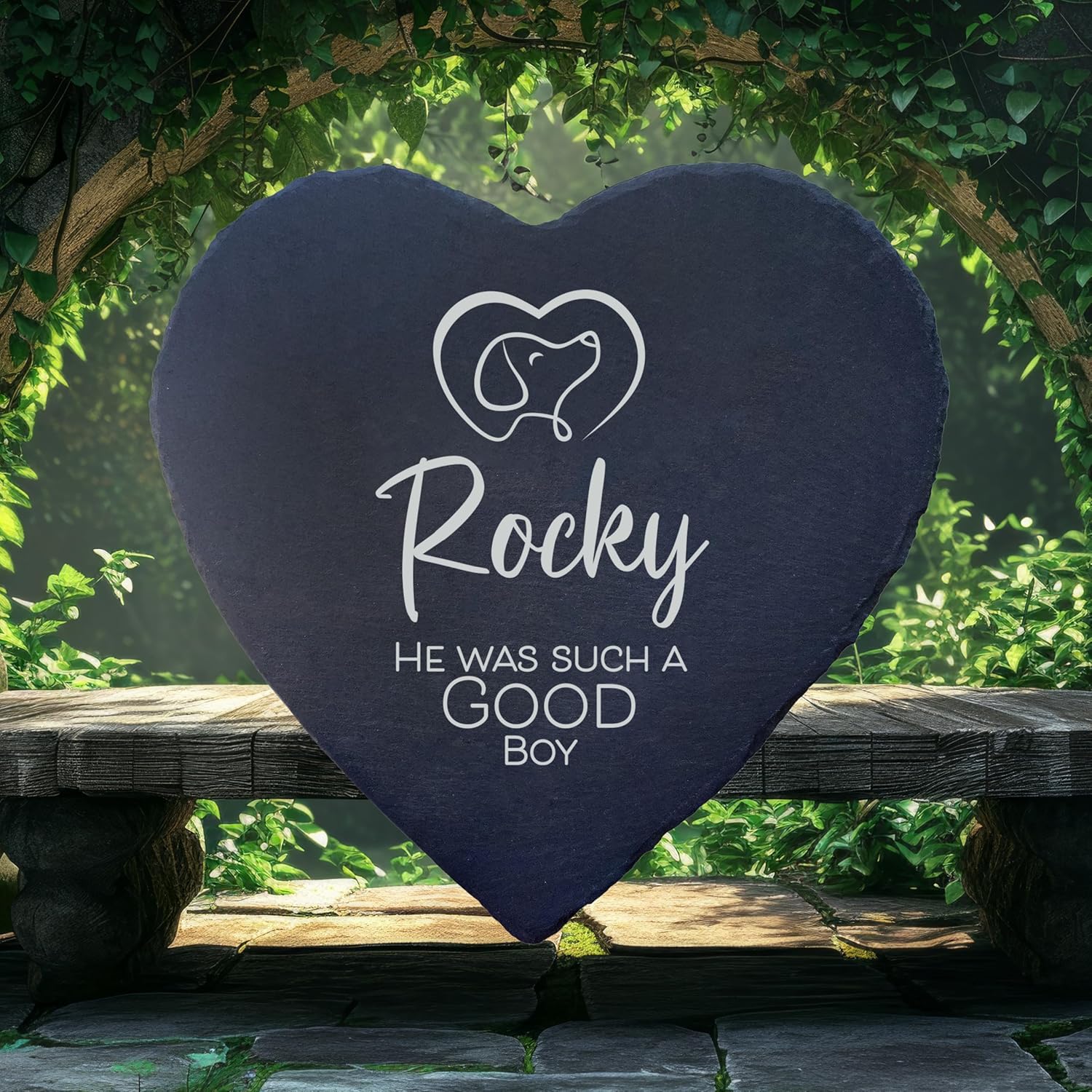 Dog Memorial Gifts for Loss of Dog, Cemetery Decorations for Grave, Pet Loss Sympathy Gift, Personalized Remembrance Garden Stone, Cat Lovers Heaven Grave Markers Bereavement Headstone (A10H)-VerdiqueGarden