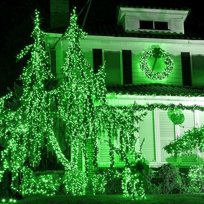 164Ft 500 LED St Patrick's Day Lights, Waterproof 8 Twinkle with Memory Functions Green String Lights for Indoor Outdoor Tree Garden Decoration (Green)-VerdiqueGarden