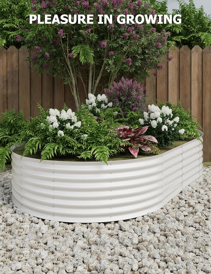 10x4x1.5ft Raised Garden Bed,Galvanized Raised Planter Boxes Outdoor with Easy Assembly, Large Garden Bed for Vegetables, Fruits, Flower,Raised Garden Bed,Beige-VerdiqueGarden