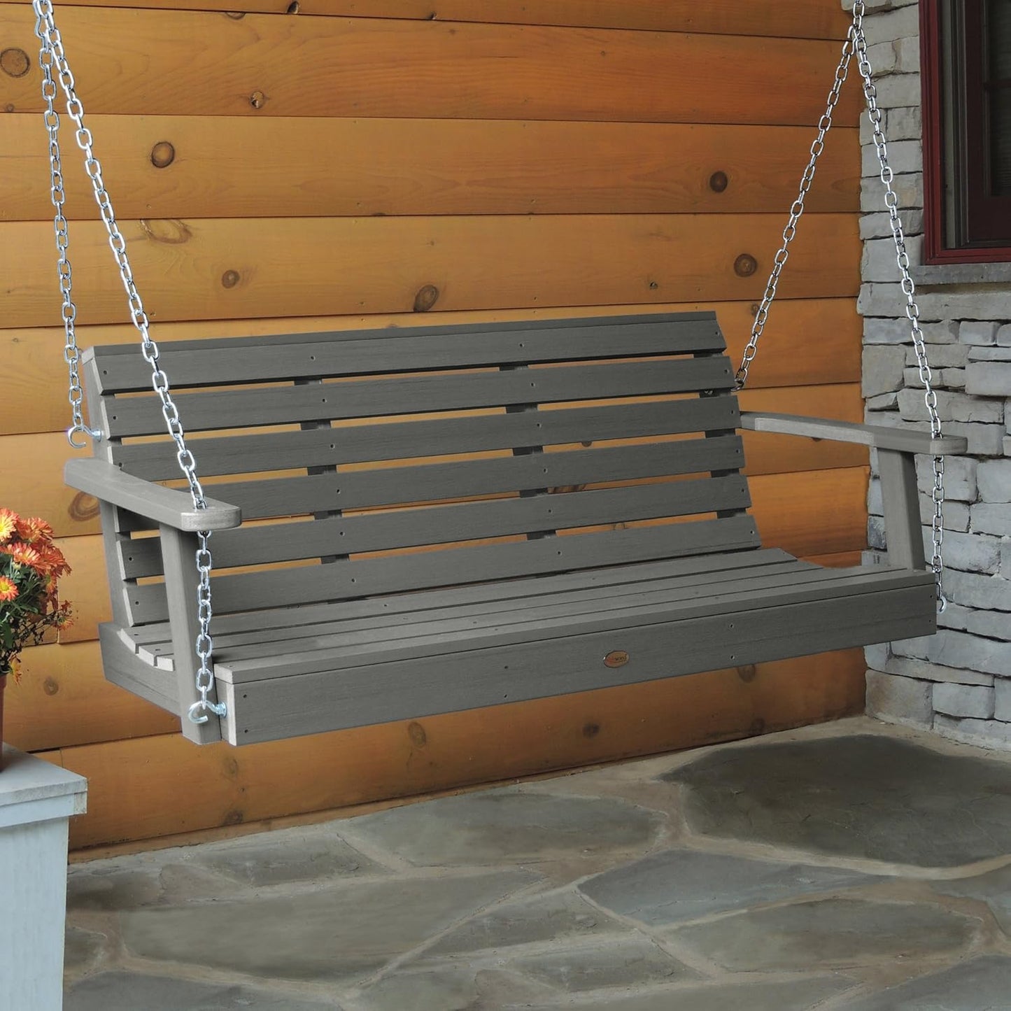 highwood Weatherly Porch Swing, 5 Feet, Coastal Teak-VerdiqueGarden