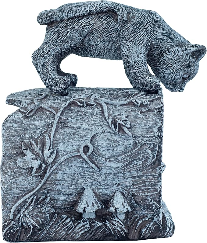 Gutter Downspout Extension - Downspout Splash Block - Downspout Diverter Garden Statue (Playful Chasing Kitty and Frog)-VerdiqueGarden