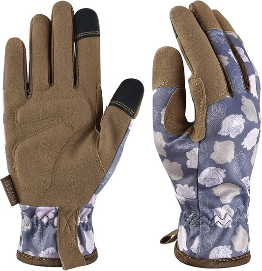 Gardening Gloves for Women and Men, Garden Gloves with Touch Screen, Thorn Proof Puncture Resistant Working Gloves, Gardening Gifts for Women, Size Large-VerdiqueGarden